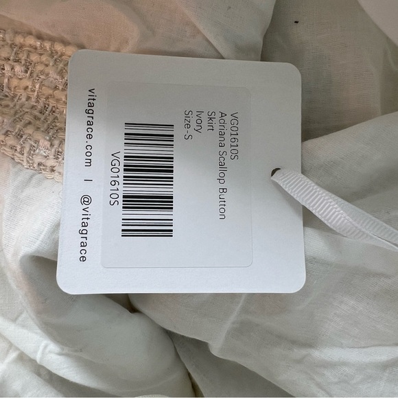 Vita grace Adriana Scallop Button Skirt | Ivory size S - Picture 10 of 12